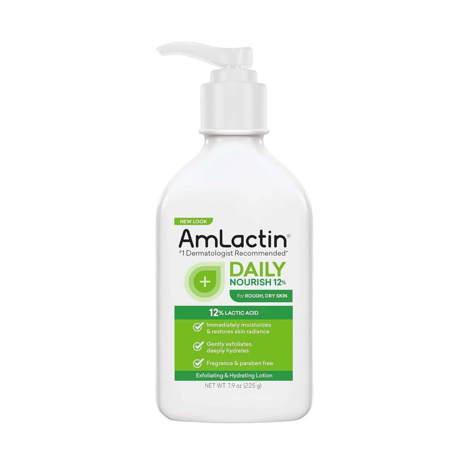 AmLactin Daily Nourish Lotion with 12% Lactic Acid Exfoliating & Hydrating Lotion 225gm