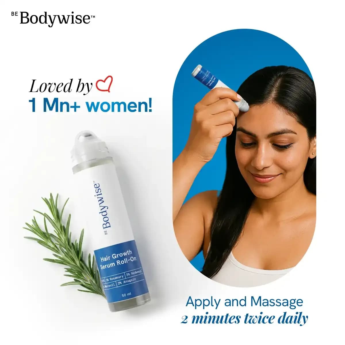 Be Bodywise Rosemary Hair Growth Serum Roll-On 25ML