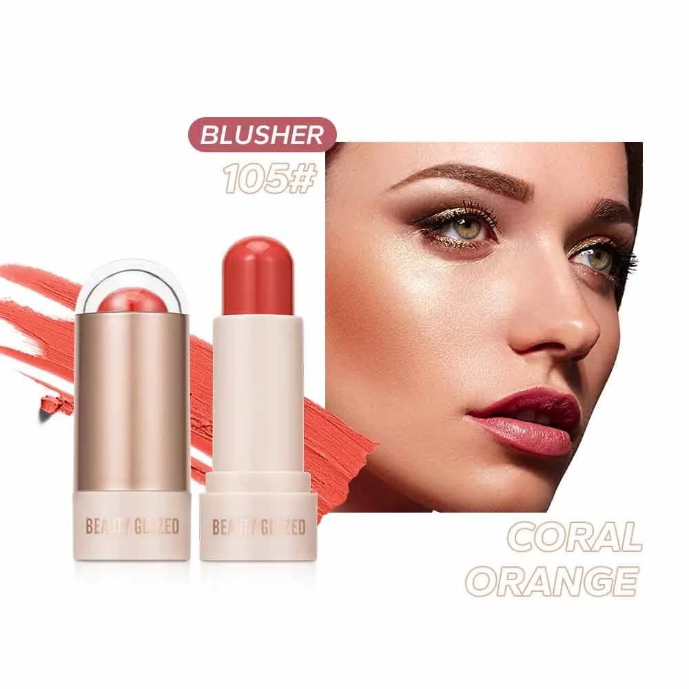 Beauty Glazed Blusher & Contour stick #105 Coral Orange (Blush