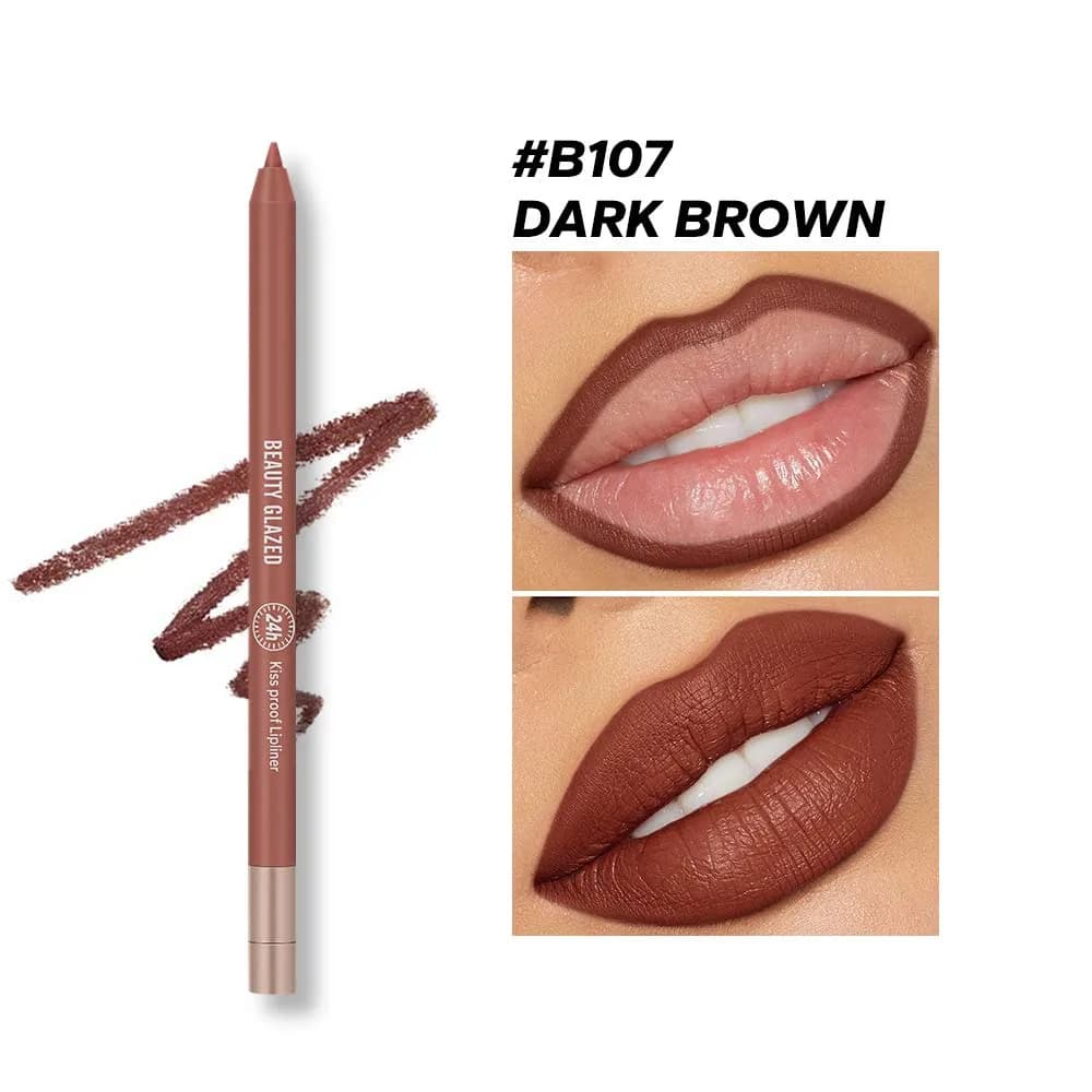 Beauty Glazed Lively Waterproof & Long Lasting Lip Liner - B107 Dark Brown