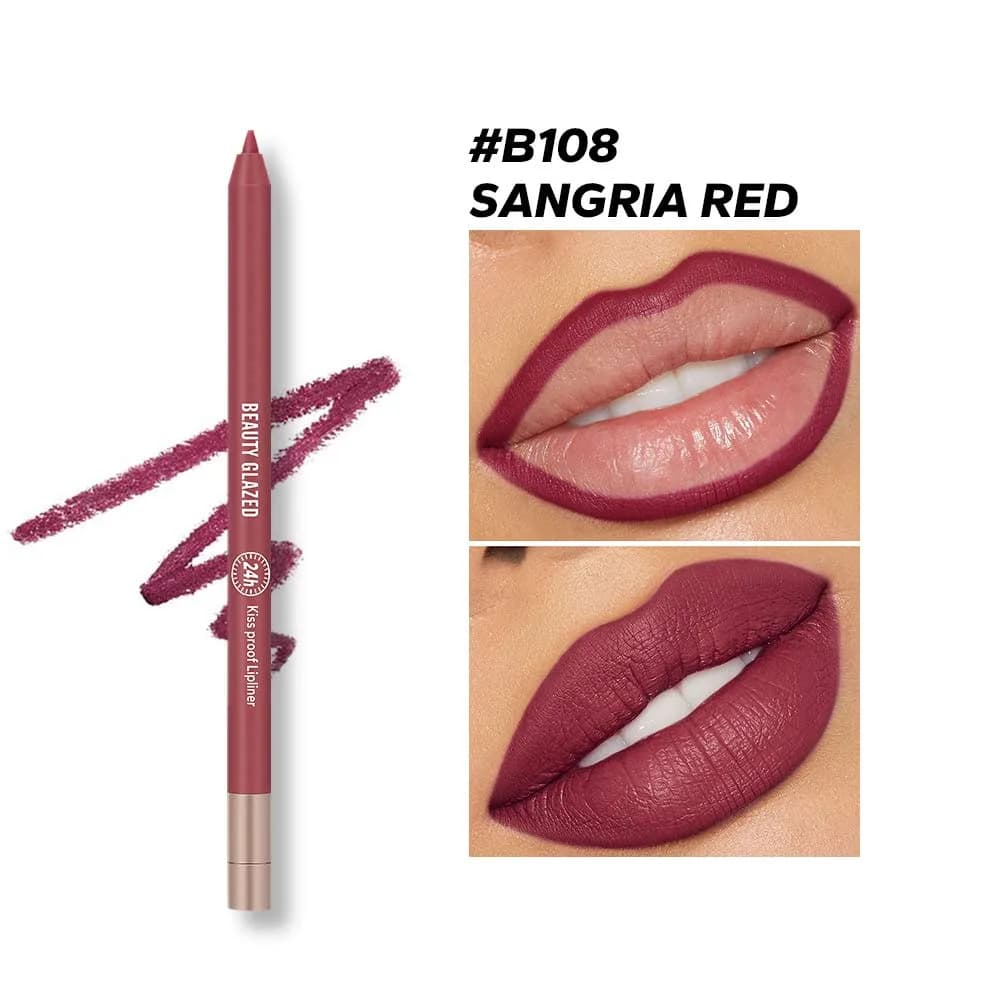 Beauty Glazed Lively Waterproof & Long Lasting Lip Liner - B108 Sangria Red