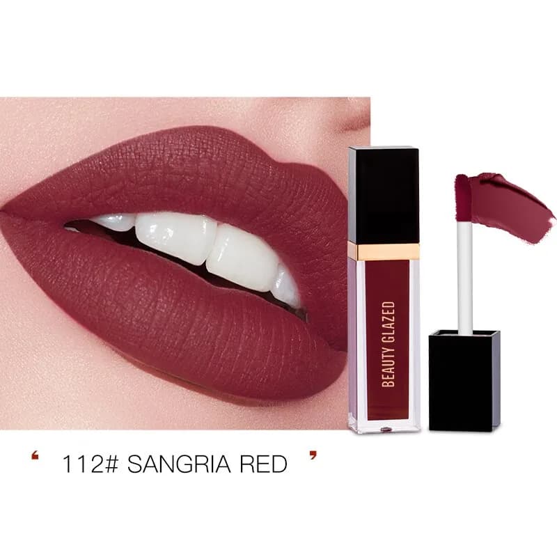 Beauty Glazed Waterproof Liquid Mini Lipstick 112 Sangria Red