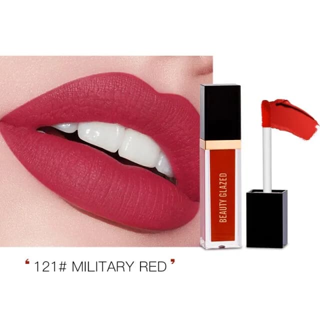 Beauty Glazed Waterproof Liquid Mini Lipstick 121 Military Red