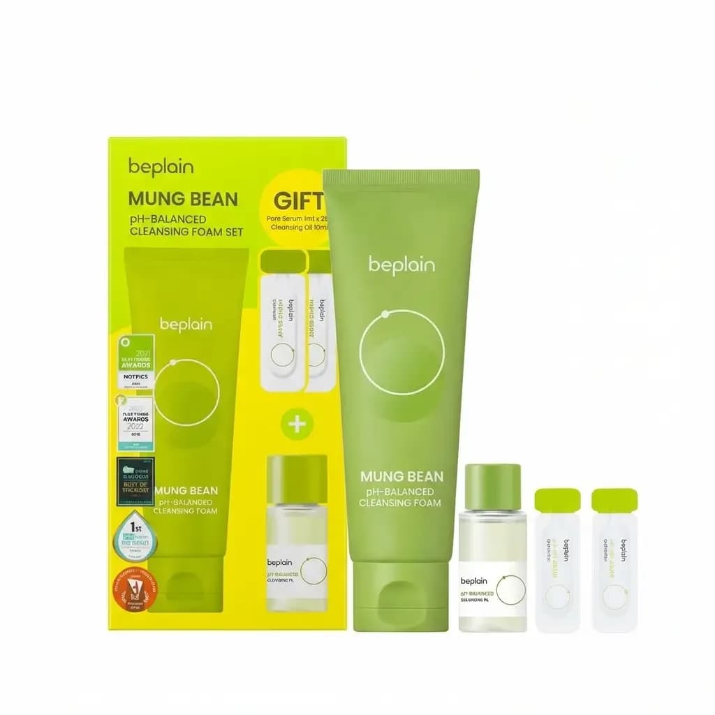 Beplain Mung Bean pH-Balanced Cleansing Foam Set