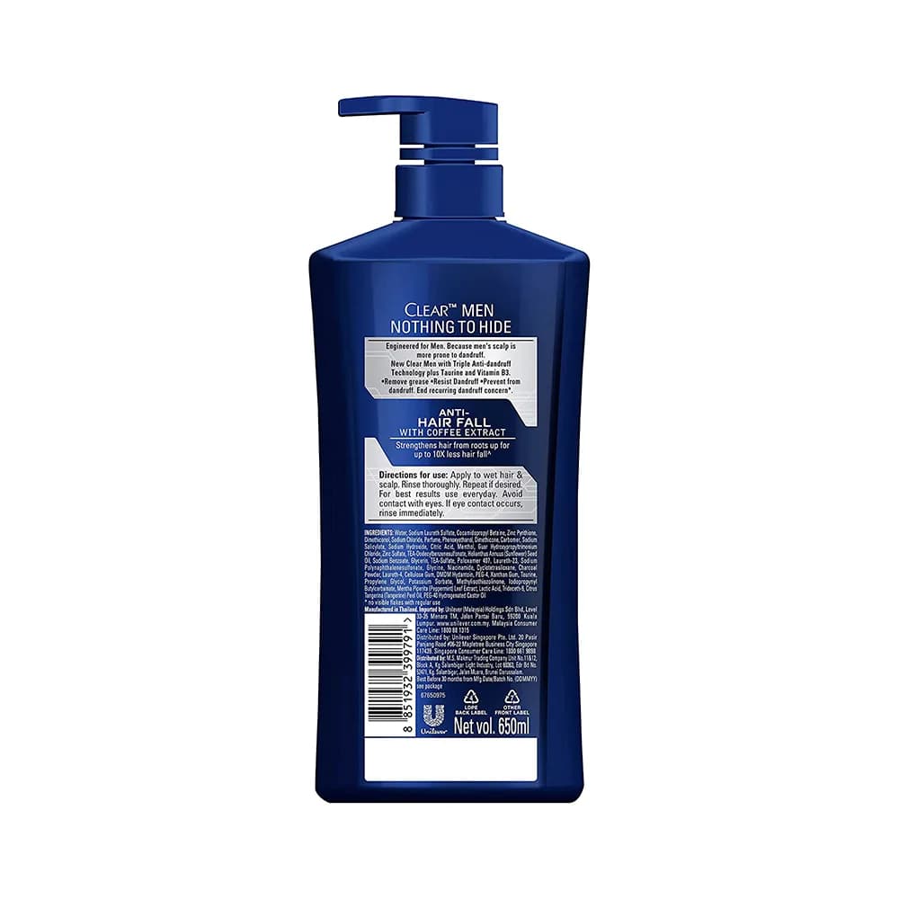 CLEAR Men Anti-Hair Fall Anti-dandruff shampoo 625ml