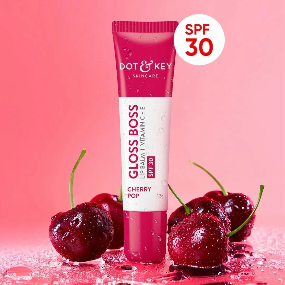 Dot and Key Gloss Boss Vitamin C + E Lip Balm with SPF 30 - Cherry Pop 12gm