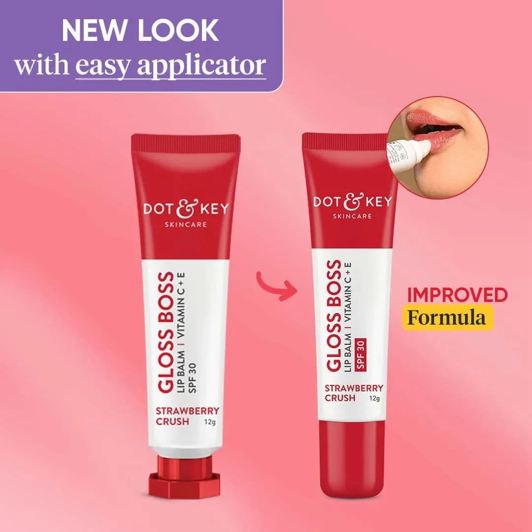 Dot and Key Gloss Boss Vitamin C + E Lip Balm with SPF 30 - Crush Strawberry