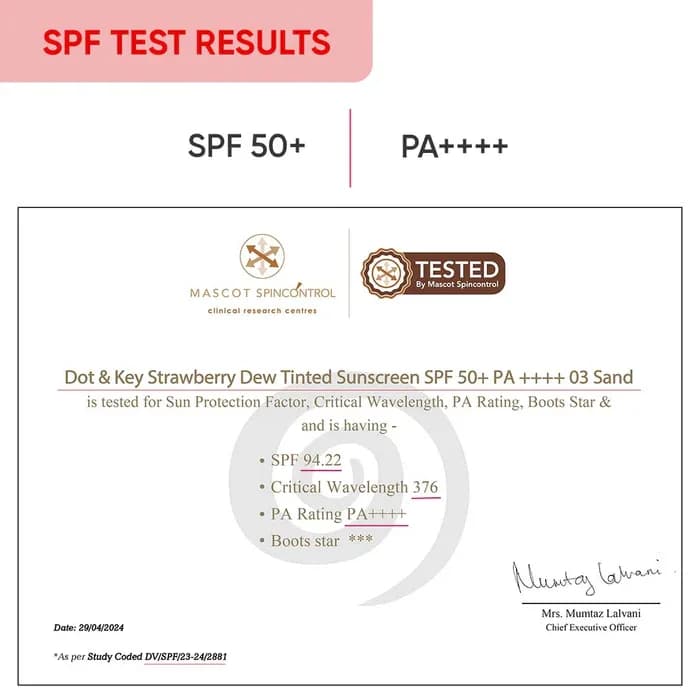 Dot and Key Strawberry Dew Tinted Sunscreen SPF 50+ PA++++ (50ml)  03 Sand