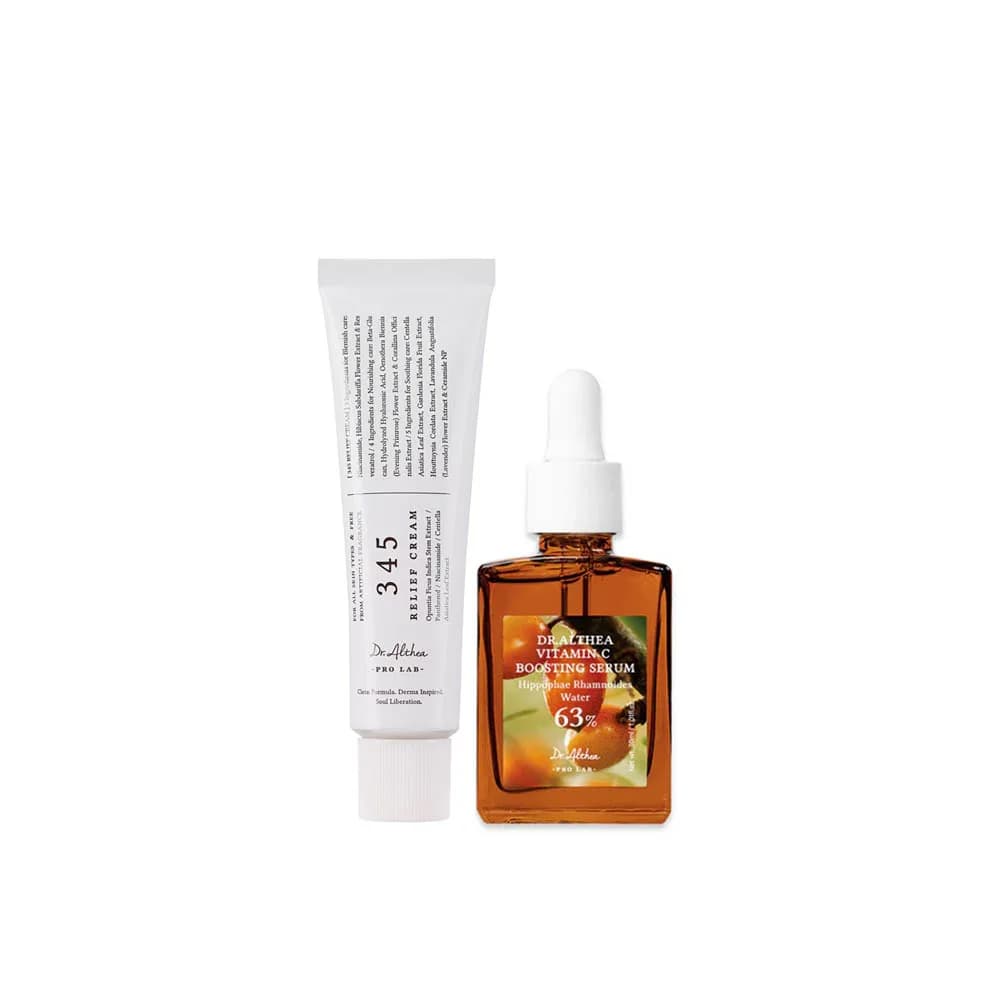 Dr.Althea Post Acne Care Set (Boosting) | 345 Relief Cream & Vitamin C Boosting Serum