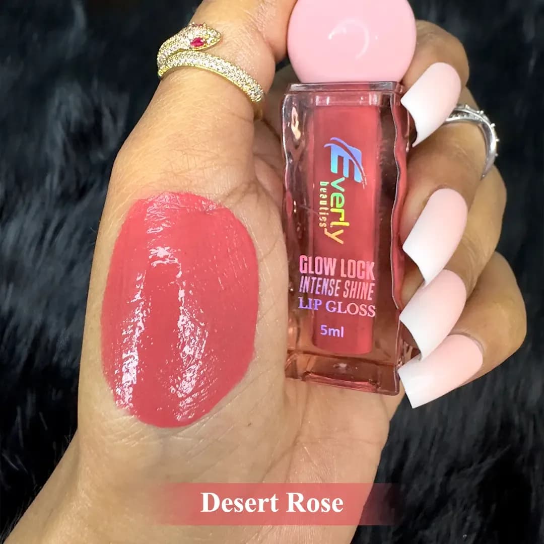 Everly Beauties Glow Lock Intense Shine Lip Gloss (Desert Rose)