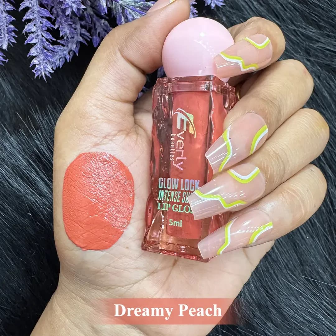 Everly Beauties Glow Lock Intense Shine Lip Gloss (Dreamy Peach)