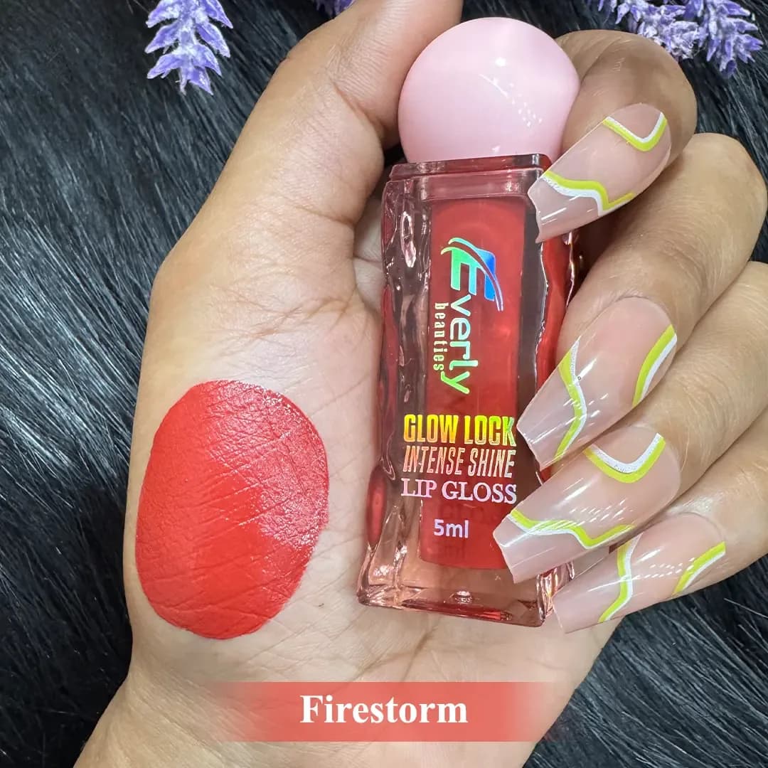 Everly Beauties Glow Lock Intense Shine Lip Gloss (Firestorm)
