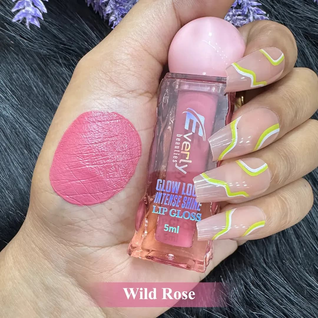 Everly Beauties Glow Lock Intense Shine Lip Gloss -Wild rose