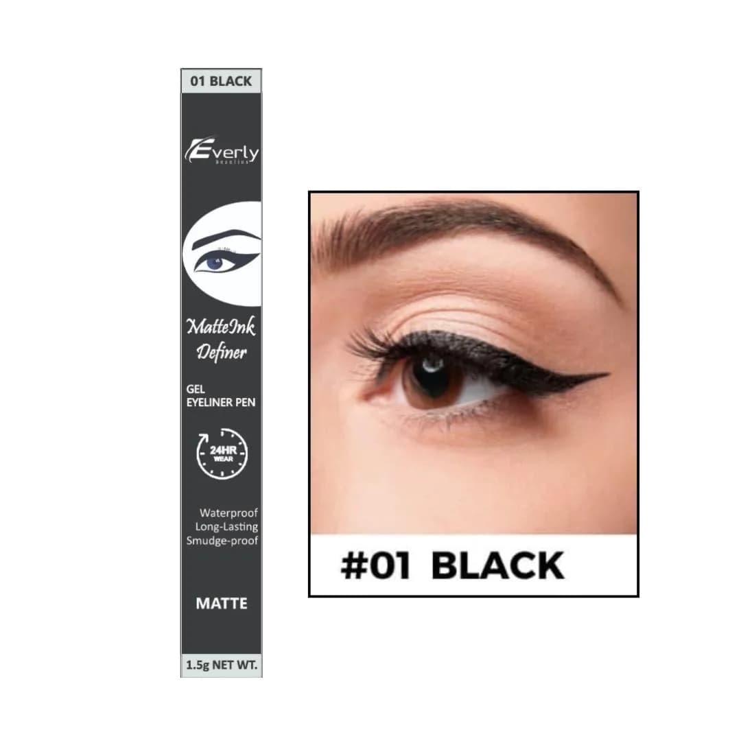 Everly Beauties Matte Ink Definer Waterproof Gel Eyeliner Pen (Black)