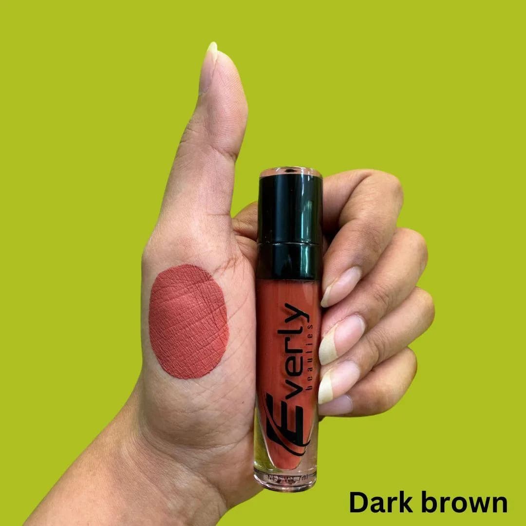 Everly Beauties Matte Liquid Lipstick - Dark Brown