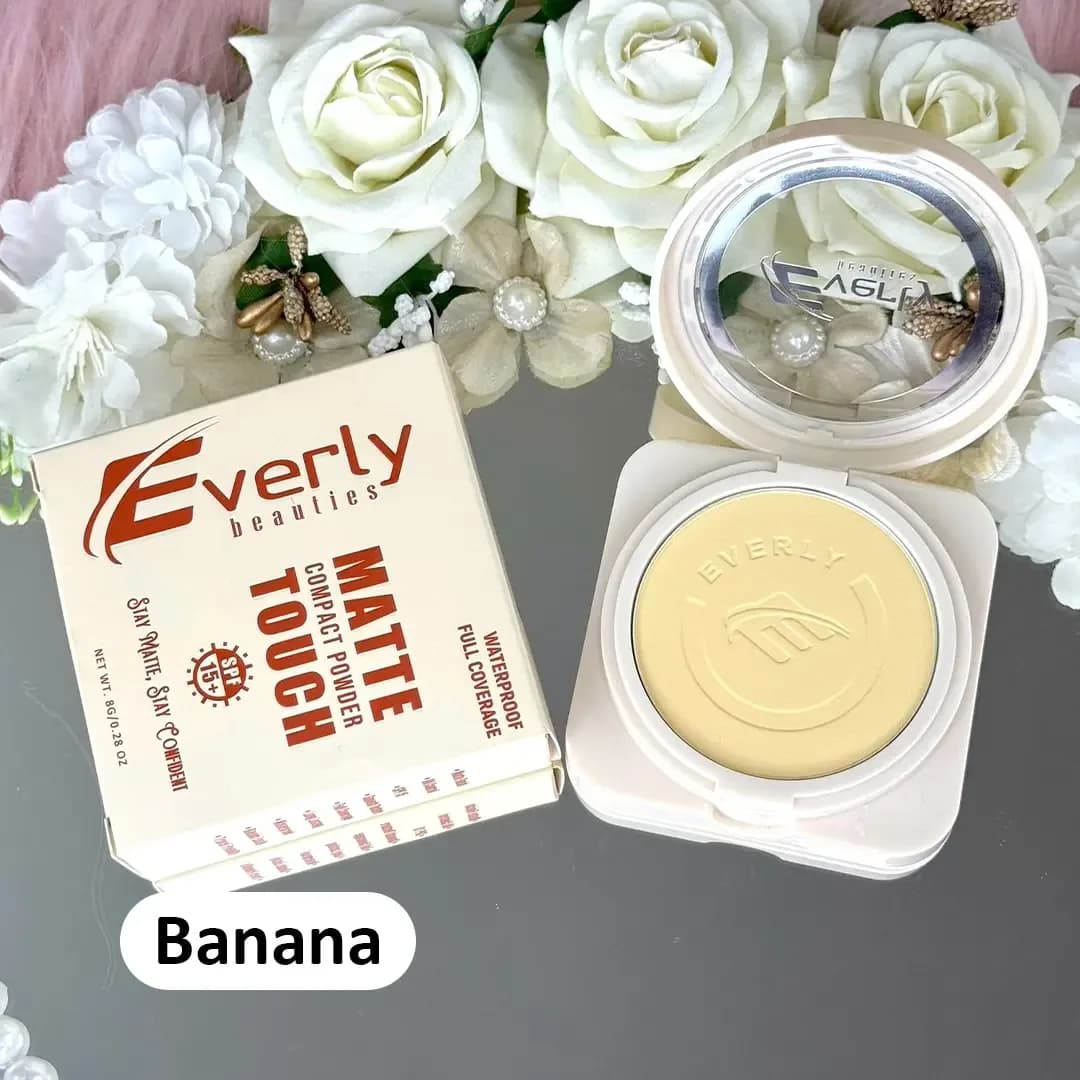 Everly Beauties Matte Touch Compact Powder SPF 15+ (Banana)
