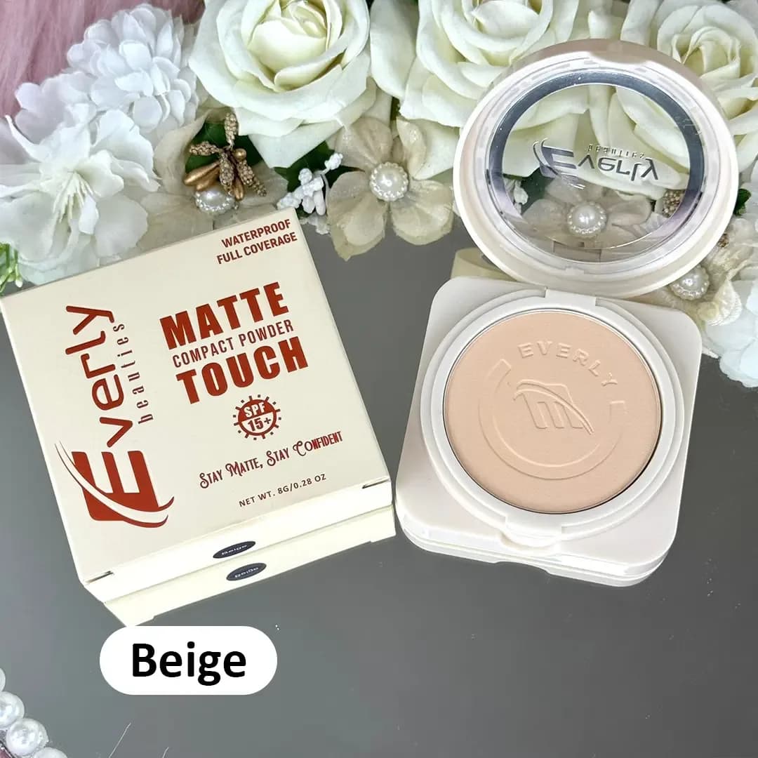 Everly Beauties Matte Touch Compact Powder SPF 15+ (Beige)