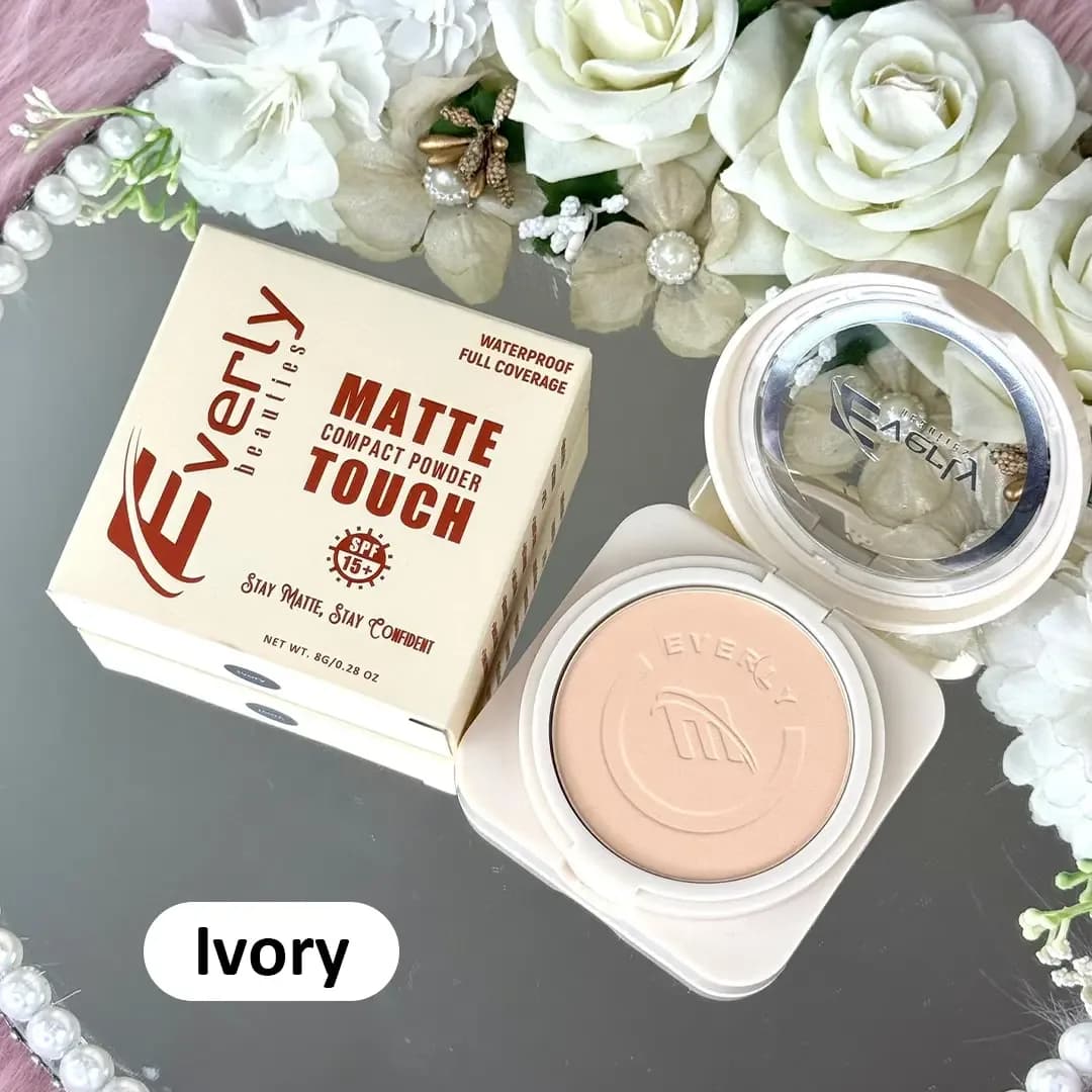 Everly Beauties Matte Touch Compact Powder SPF 15+ (Ivory)