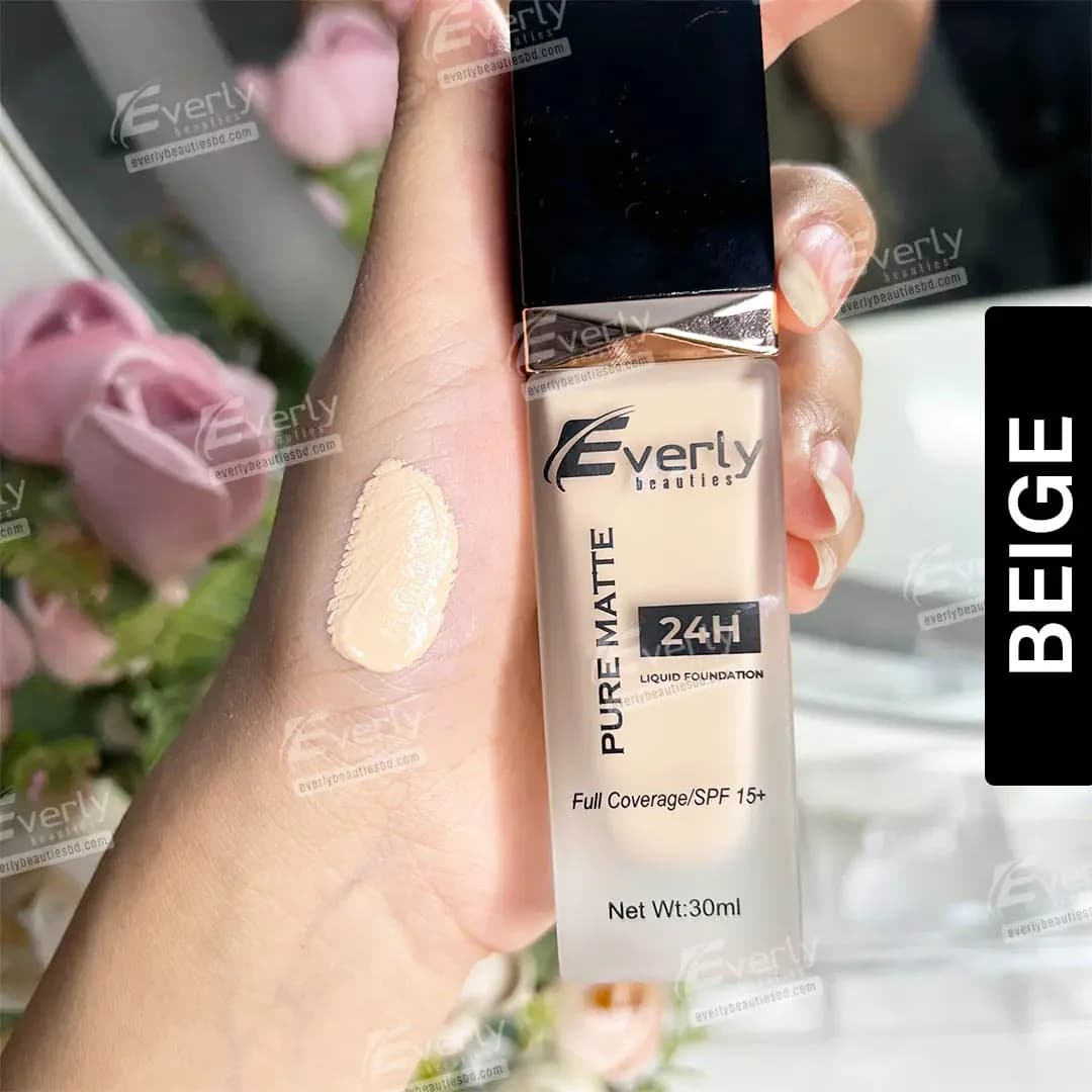 Everly Beauties Pure Matte Full Coverage Foundation - Beige