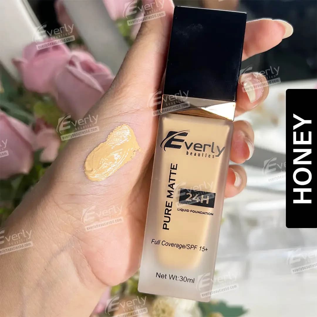 Everly Beauties Pure Matte Full Coverage Foundation - Honey