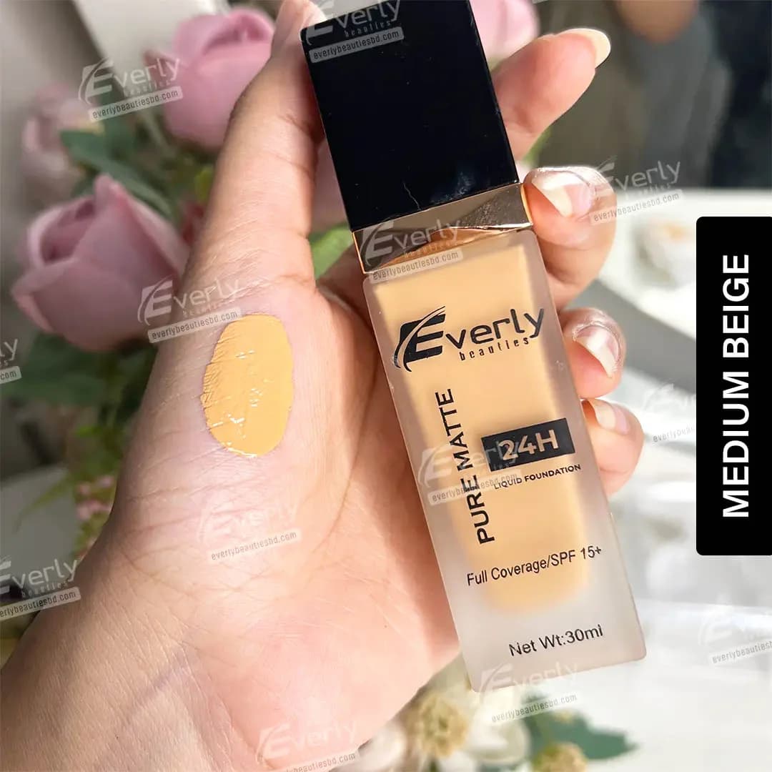 Everly Beauties Pure Matte Full Coverage Foundation - Medium Beige