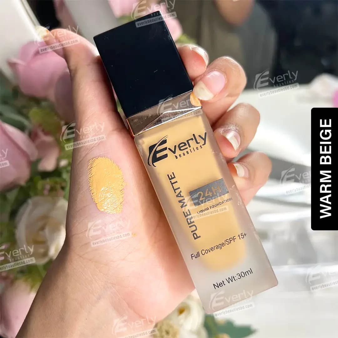 Everly Beauties Pure Matte Full Coverage Foundation - Warm Beige