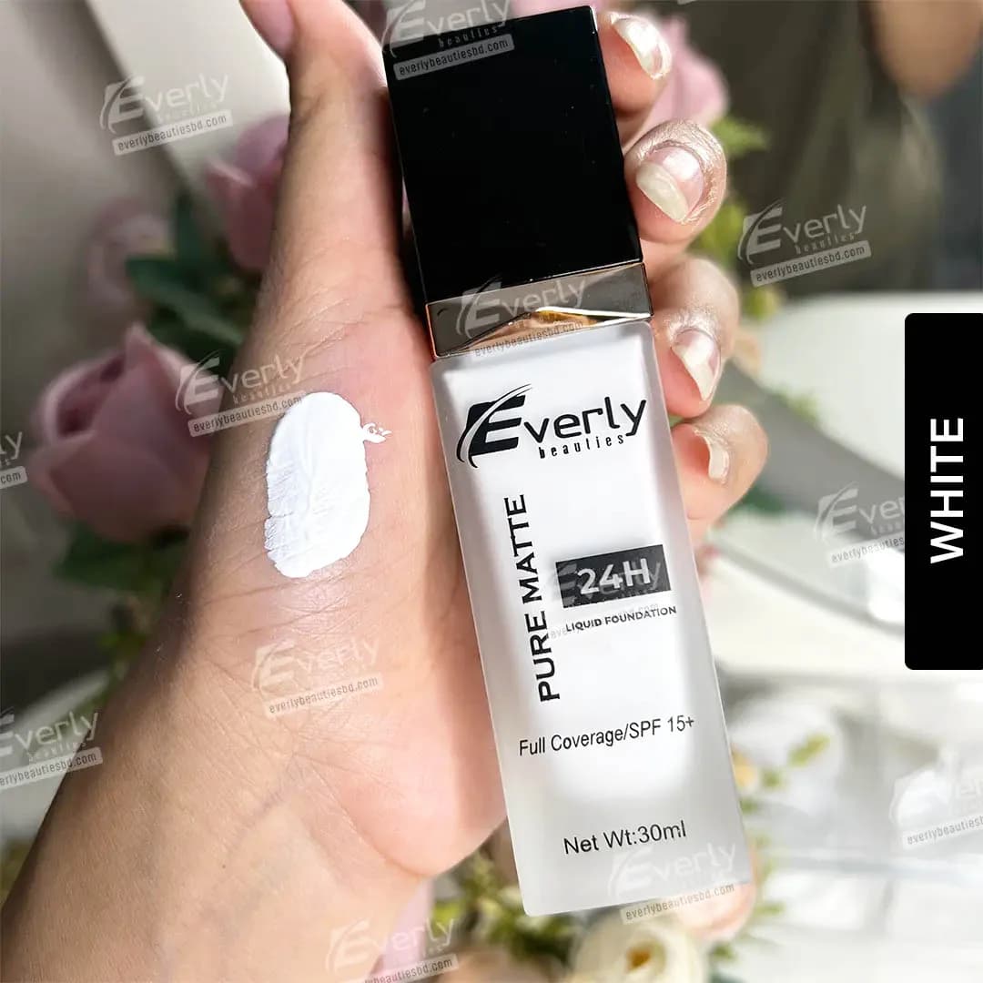 Everly Beauties Pure Matte Full Coverage Foundation - White