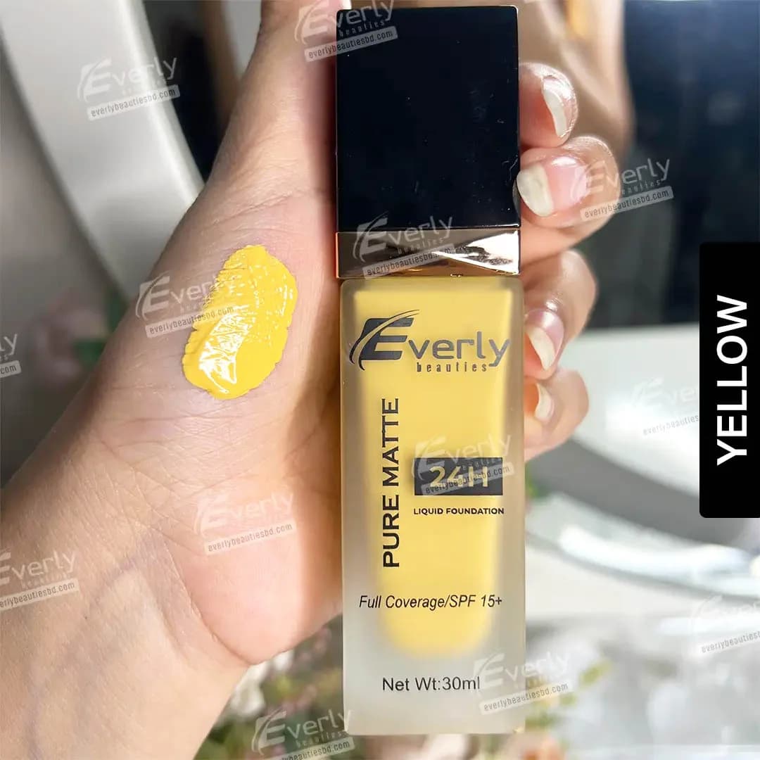 Everly Beauties Pure Matte Full Coverage Foundation - Yellow