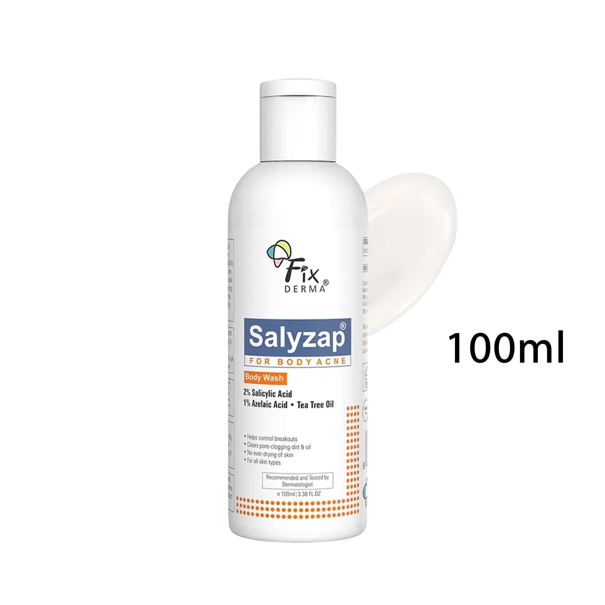 Fixderma Salyzap Body Wash for Body Acne with Salicylic Acid & Azelaic Acid (100ml)