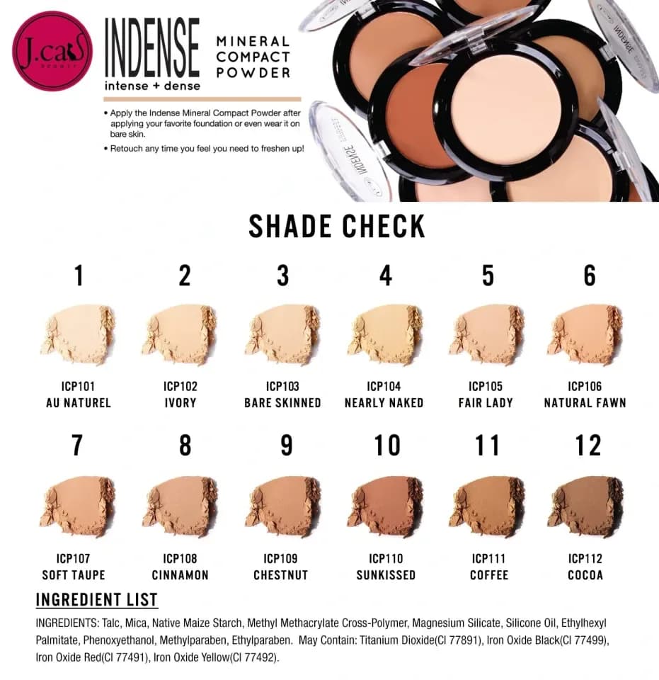 J Cat Indense Mineral Compact Powder - 106 - Natural Fawn (10g)