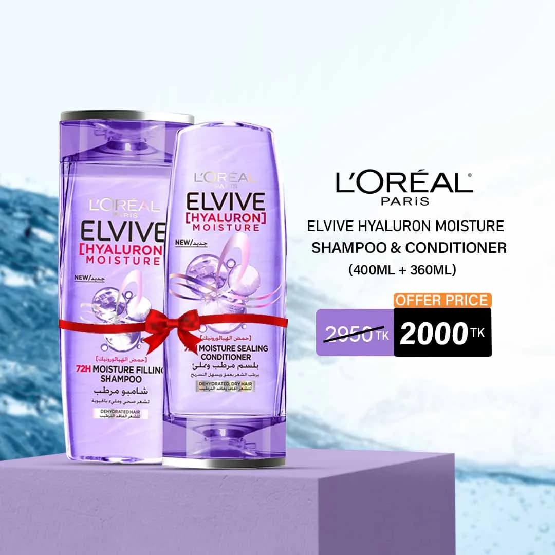 L'Oreal Elvive Hyaluron Moisture Shampoo & Conditioner (400ml+360ml)