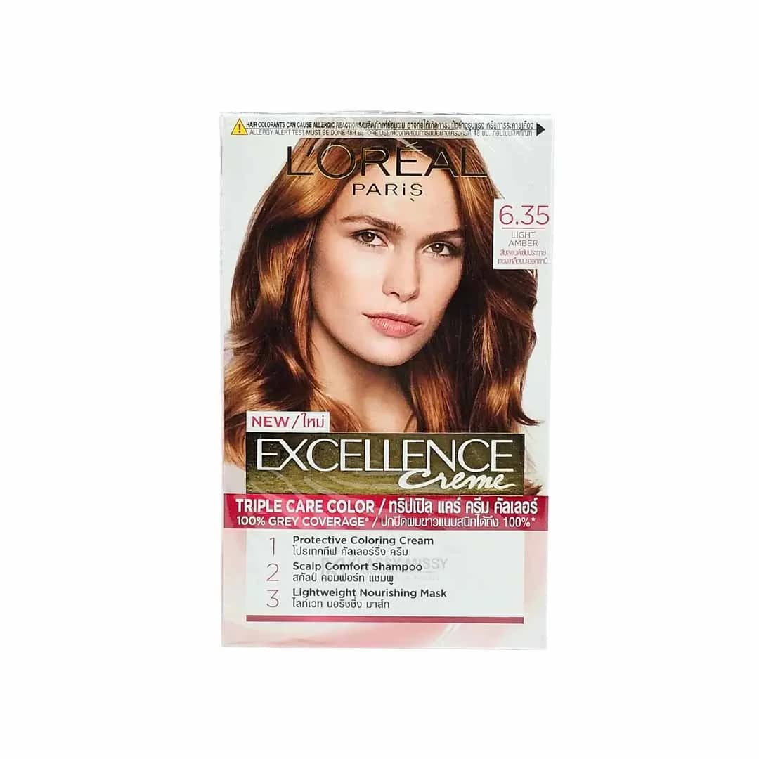 L'Oréal Excellence Crème Permanent Hair Color 6.35 Light Amber