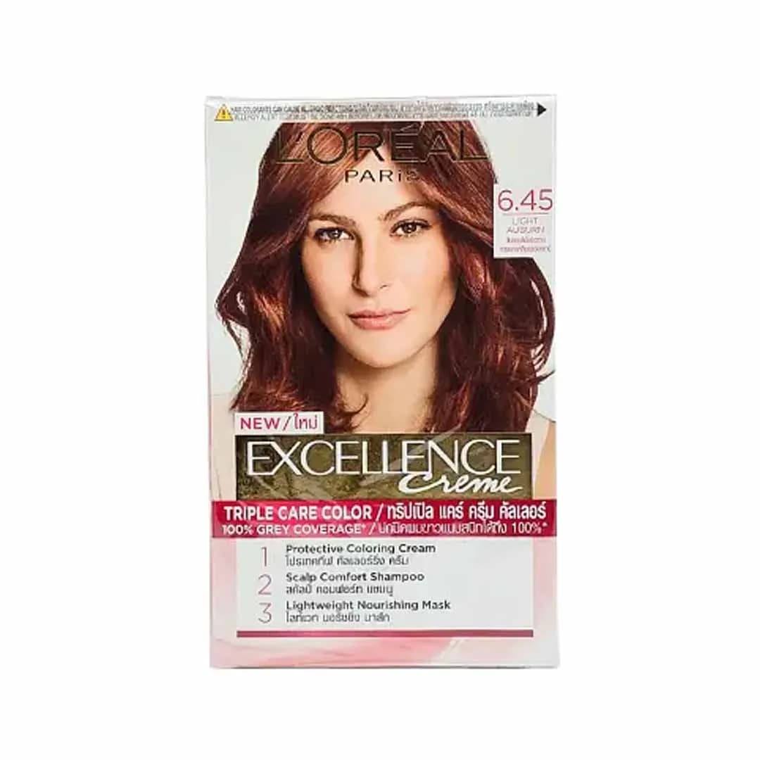 L'Oréal Excellence Crème Permanent Hair Color 6.45 Light Auburn