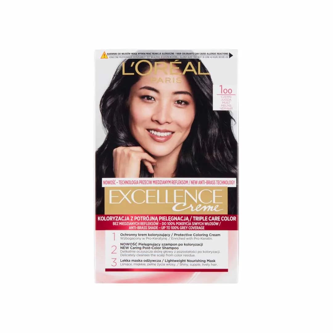 L'Oreal Paris Excellence Triple Protection Permanent Hair Color 1 Black