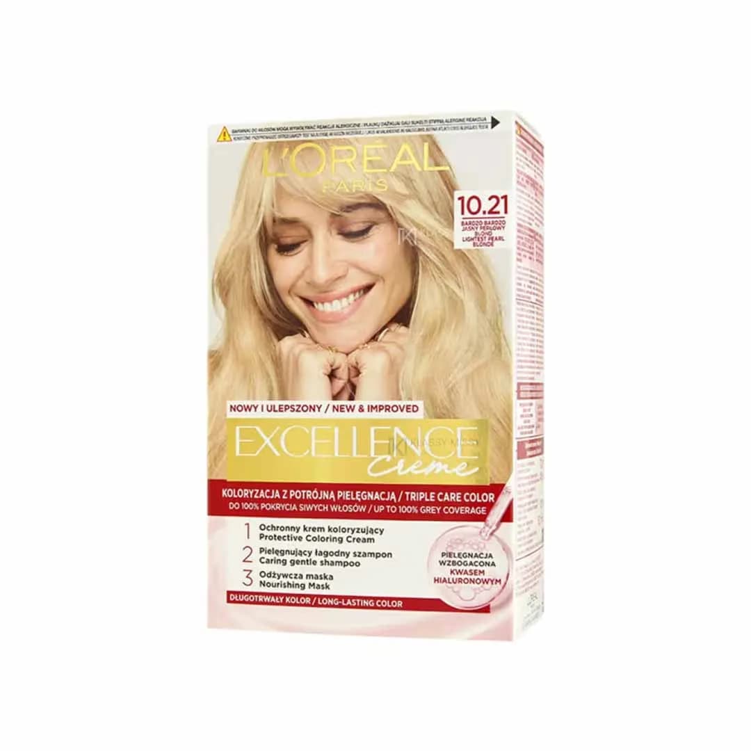 L'Oréal Paris New & Improved Excellence Creme permanent hair dye 10.21 Very Light Pearl Blonde