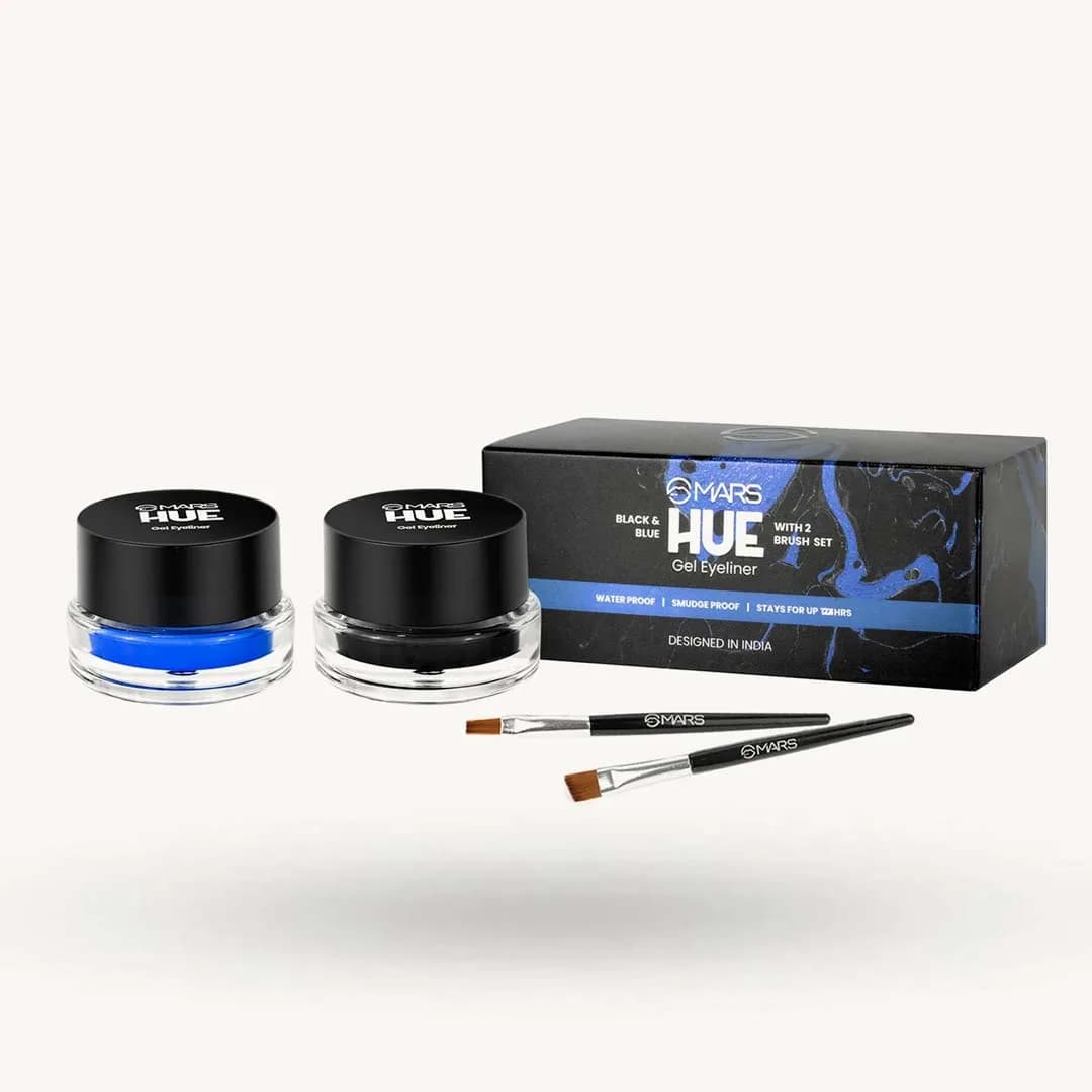 Mars 2-In-1 Hue Gel Eyeliner Black & Blue 6g