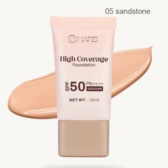 Mars High Coverage Foundation SPF 50PA++++ UVA/UVB 25ml -  05 sandstone