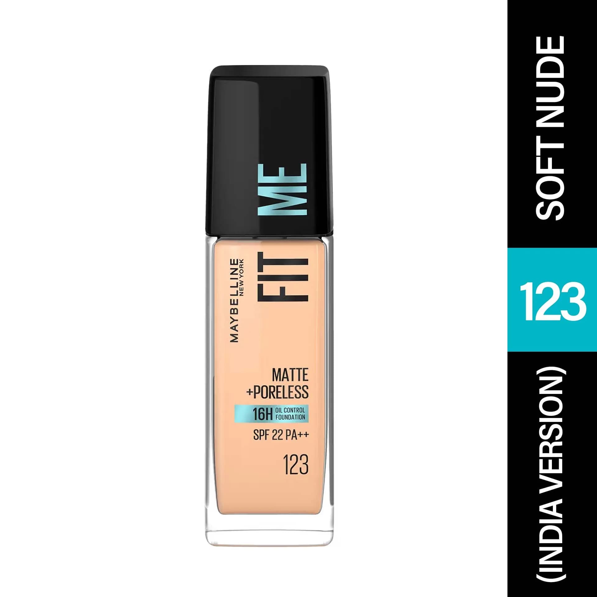 Maybelline Fit Me Matte Poreless Foundatio - 123 Soft Nude (India Version)