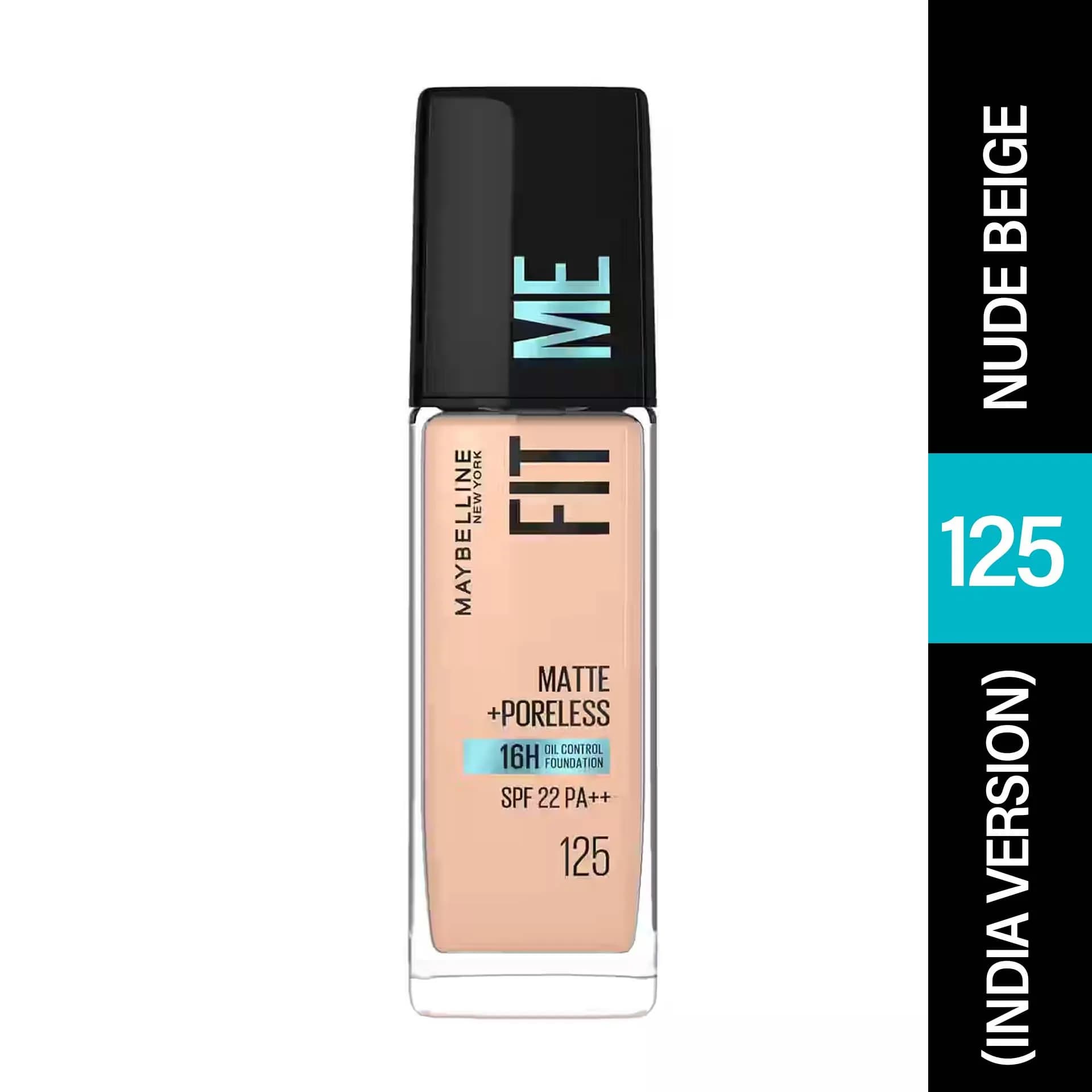 Maybelline Fit Me Matte Poreless Foundation- Nude Beige 125 (India Version)