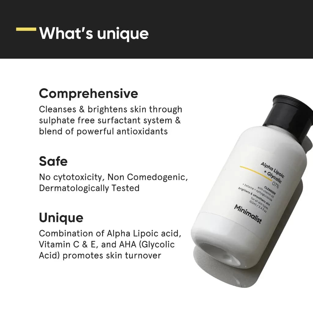 Minimalist Alpha Lipoic + Glycolic 07% Cleanser 100ml