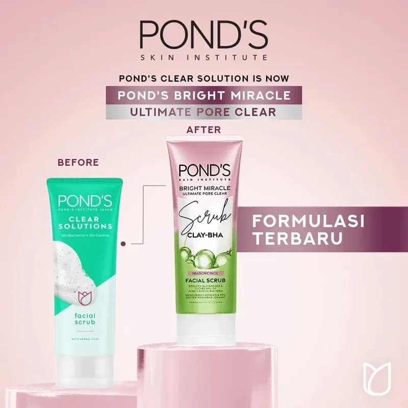 Ponds Bright Miracle Scrub CLAY BHA Facial Scrub 100g