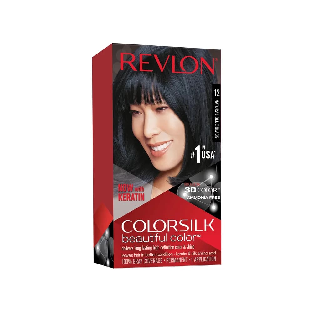Revlon Color Silk beautiful hair Color 12 Natural Blue Black