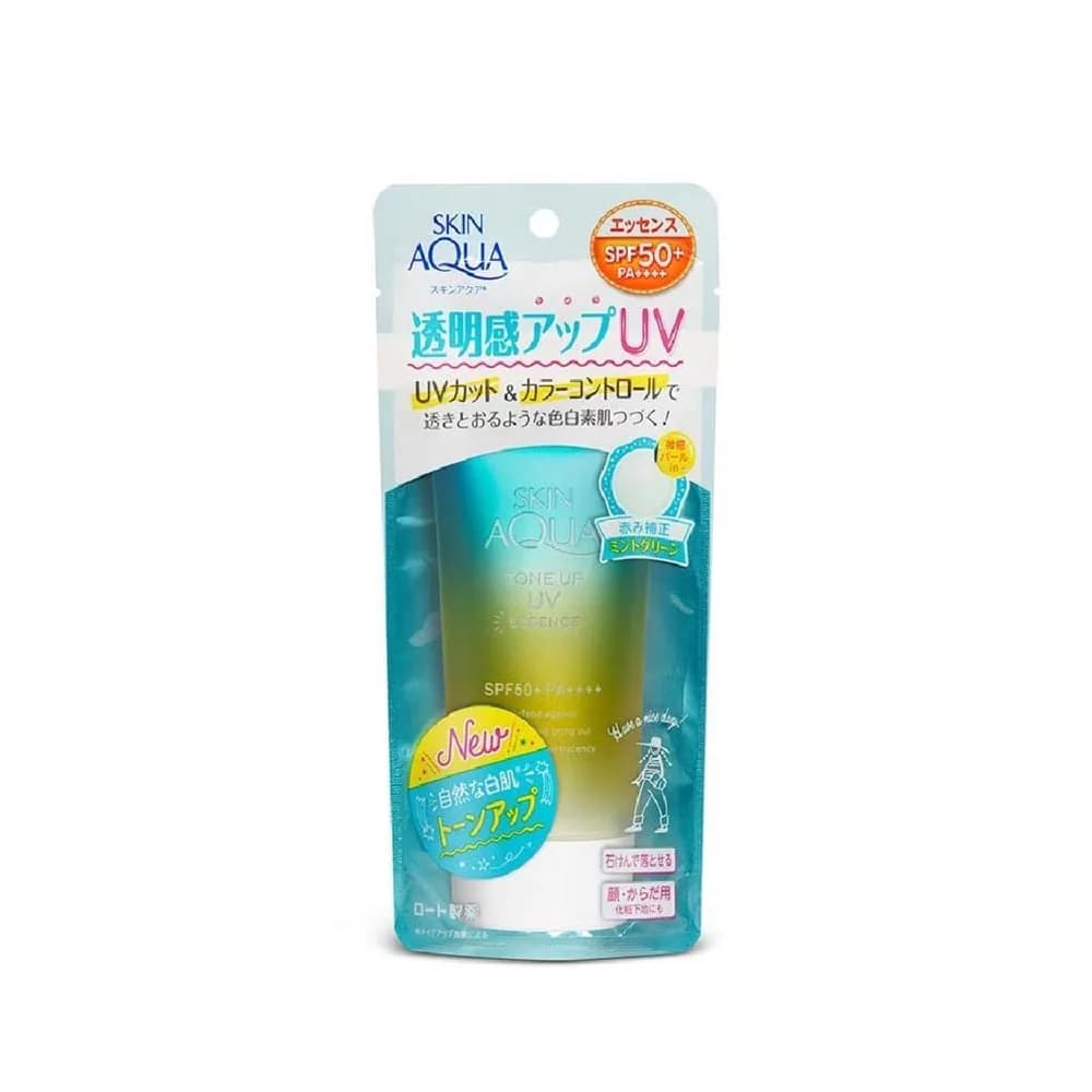 Rohto Mentholatum Skin Aqua Tone Up UV Essence Sunscreen SPF50+ PA++++ Mint Green 80g