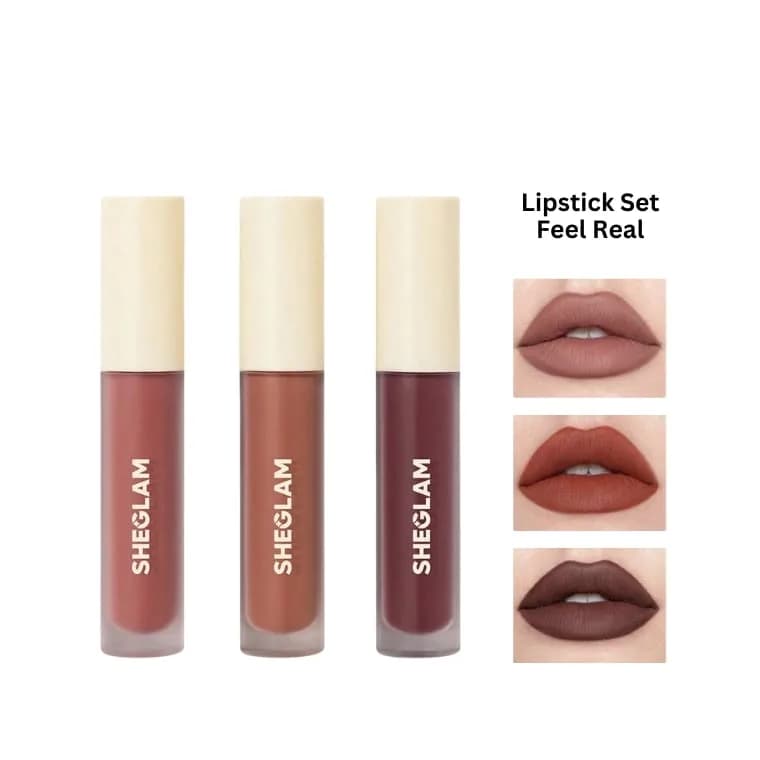 SHEGLAM Set Of 3 Mini Matte Allure Liquid Lipstick Feel Real
