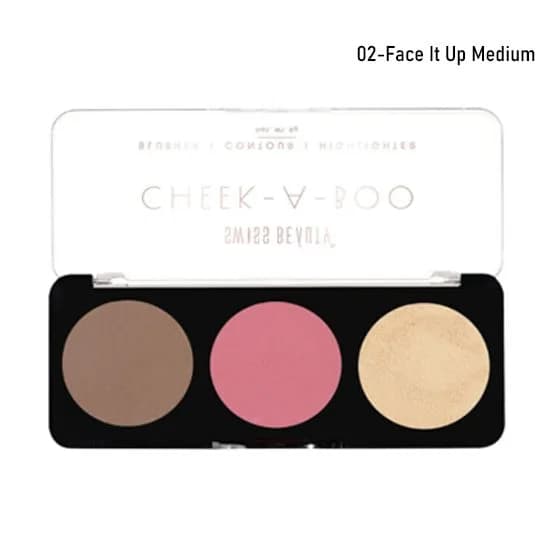 Swiss Beauty Cheek A Boo Contour Blusher Highlighter – 8g (02-FACE IT UP MEDIUM)