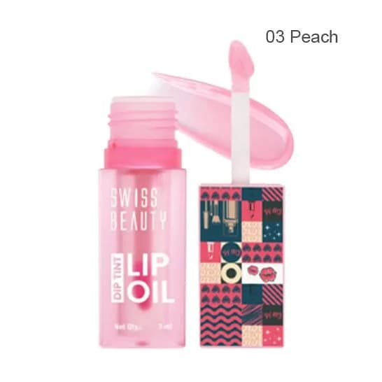Swiss Beauty Dip Tint Lip Oil – 3ml  (03-PEACH)