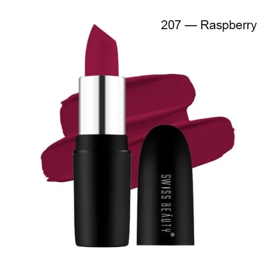 Swiss Beauty Pure Matte Lipstick - 207  Raspberry