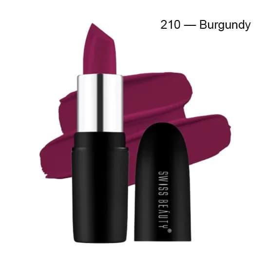 Swiss Beauty Pure Matte Lipstick - 210  Burgundy