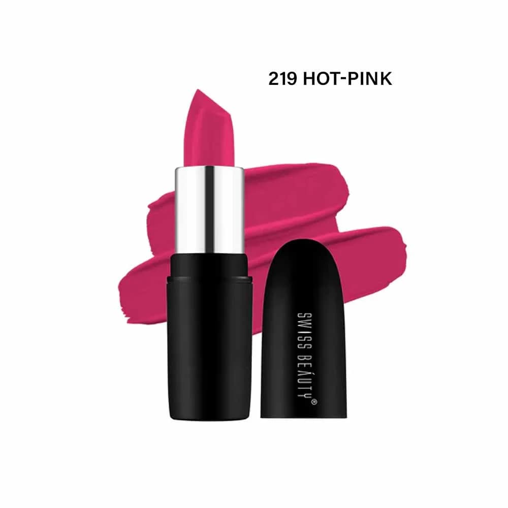 Swiss Beauty Pure Matte Lipstick - 219 Hot-Pink