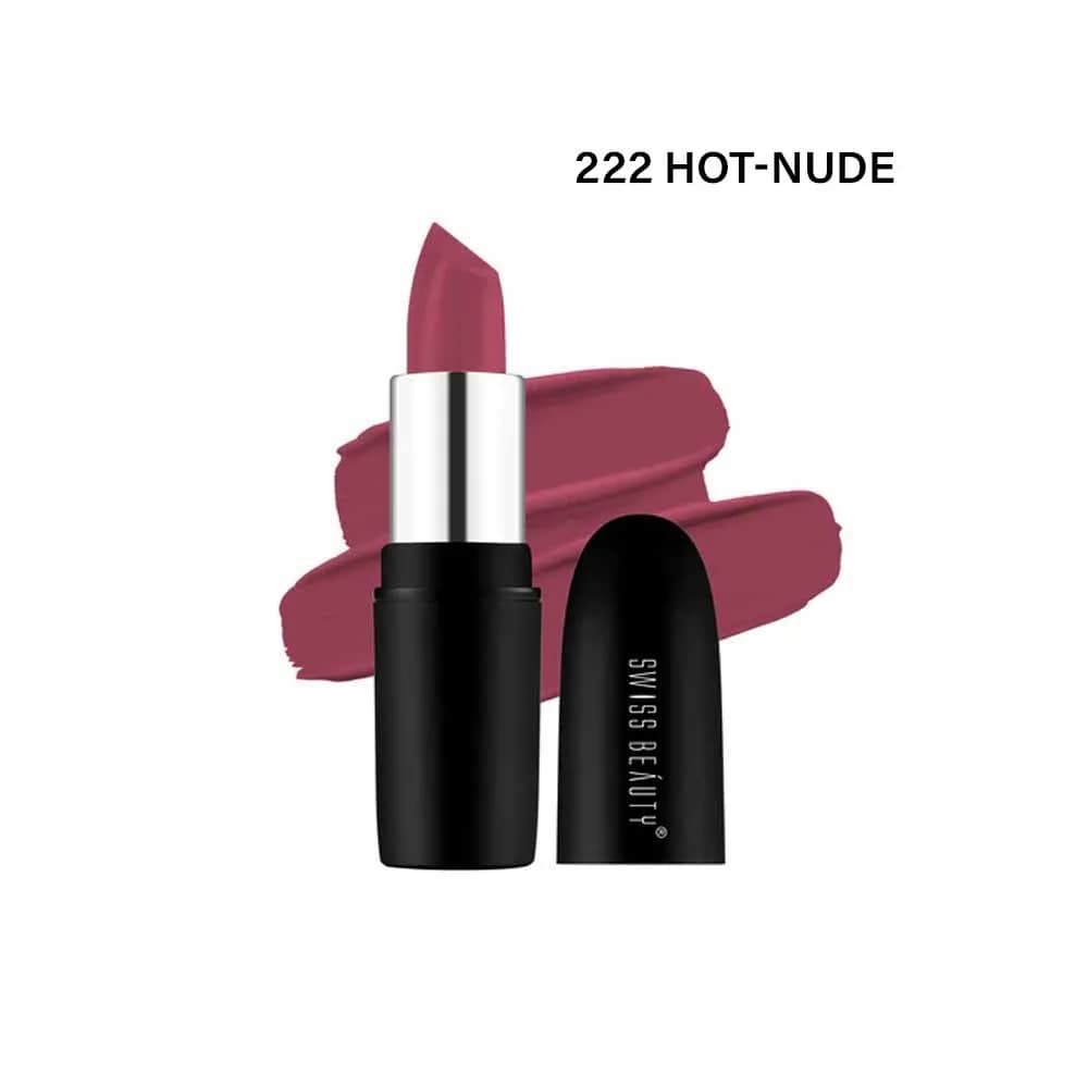 Swiss Beauty Pure Matte Lipstick - 222  Hot-Nude